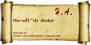 Horváth Andor névjegykártya