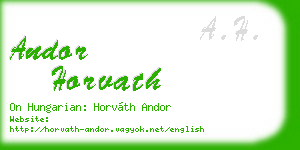 andor horvath business card