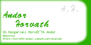 andor horvath business card